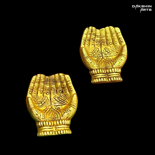 Brass Traditional Hand Diya (Set of 2) - Dakshin Arts