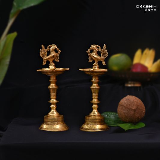 Brass Annam 5 Diya (Set of 2) - Dakshin Arts