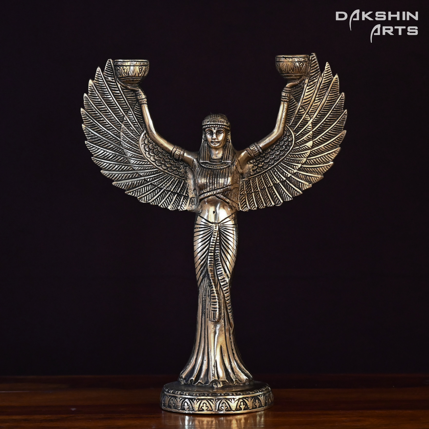 EGYPTIAN LADY CANDLE STAND - Dakshin Arts