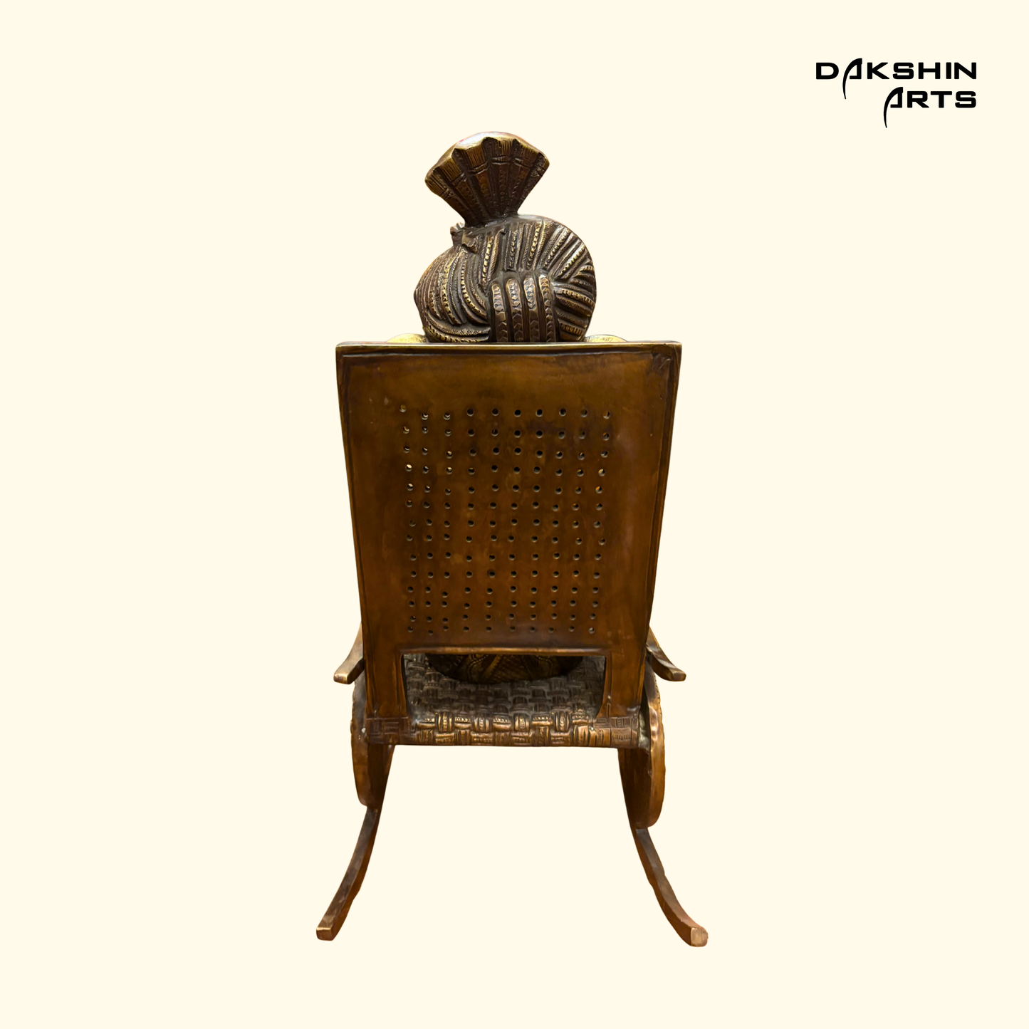 Brass Ganesha on Rocking Chair - Dakshin Arts