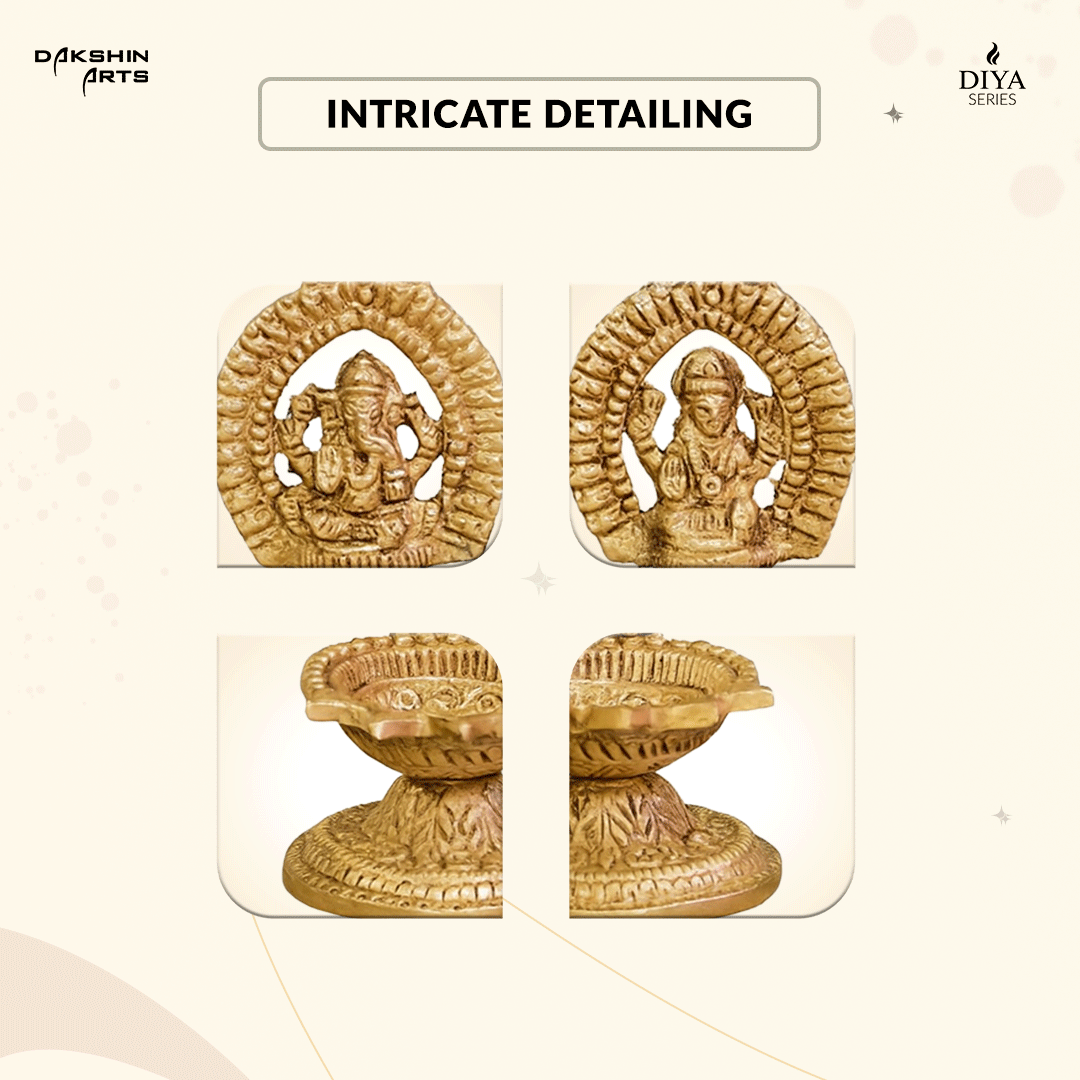 Ganesha Lakshmi Diya (Set of 2) - Dakshin Arts