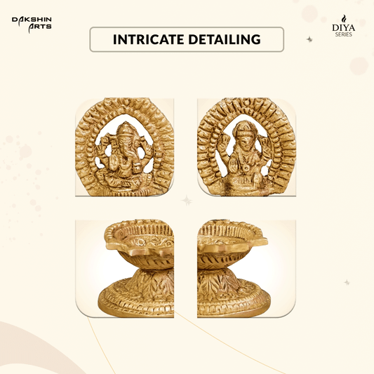 Ganesha Lakshmi Diya (Set of 2) - Dakshin Arts