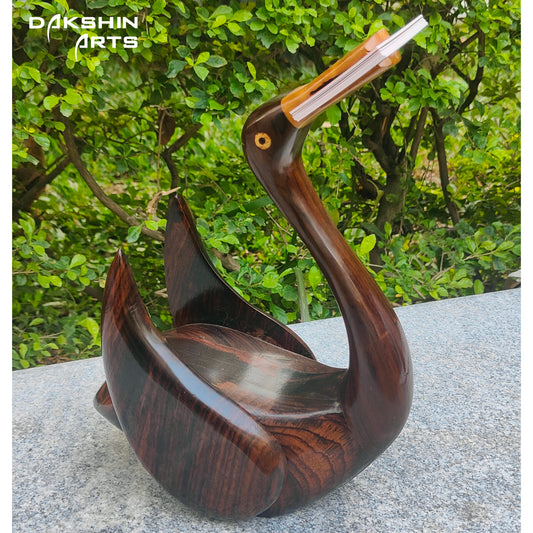 Swan Card Holder Wooden - Dakshin Arts