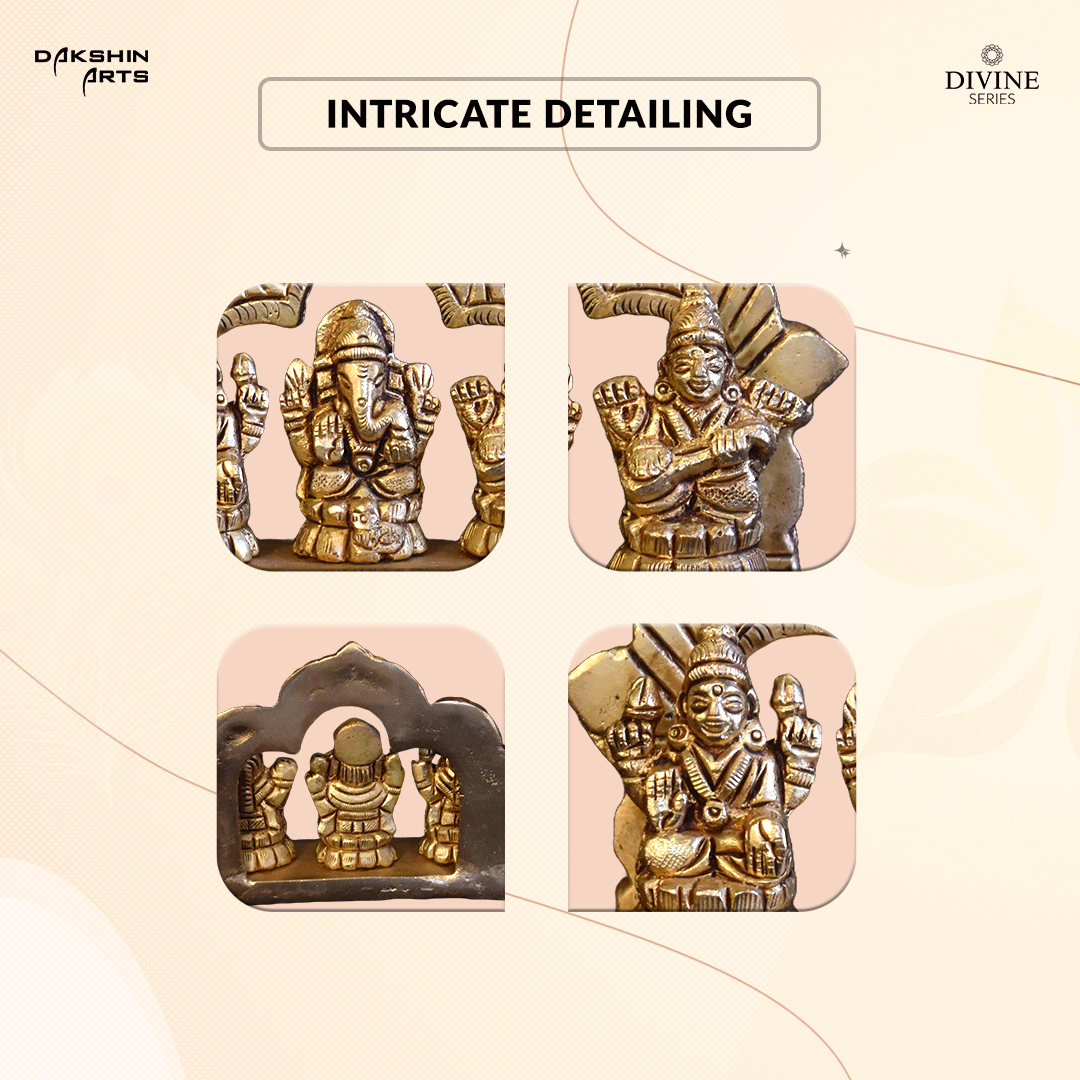 Lakshmi Ganesha Saraswati idol - Dakshin Arts