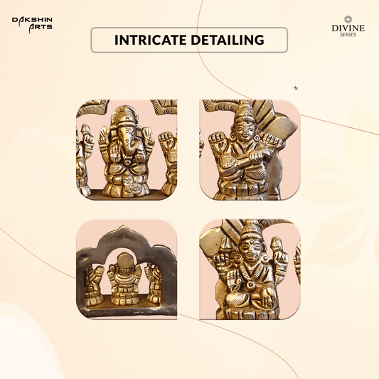 Lakshmi Ganesha Saraswati idol - Dakshin Arts