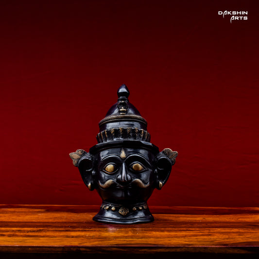 Shiva Mask Black Gold - Dakshin Arts
