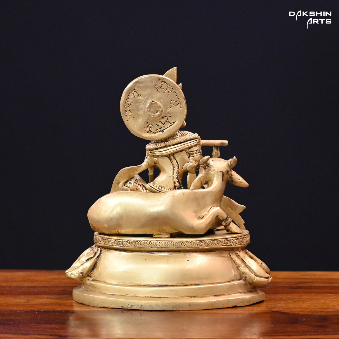 Krishna with Cow - Dakshin Arts