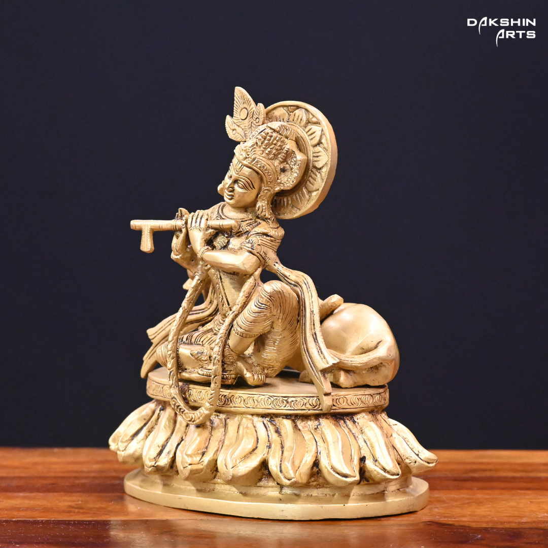 Krishna with Cow - Dakshin Arts