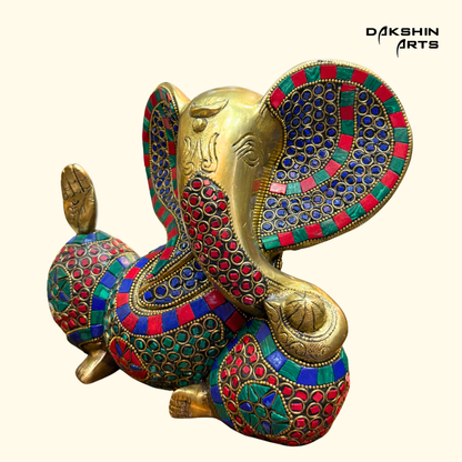 Big Ear Ganesha 9"- Stonework