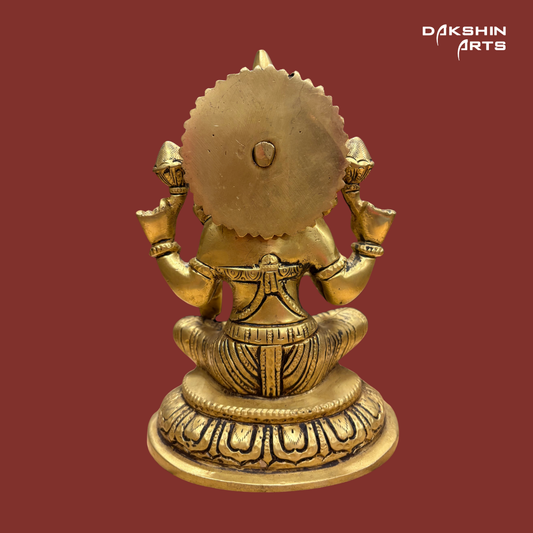 Brass Lakshmi Oval Base - Dakshin Arts