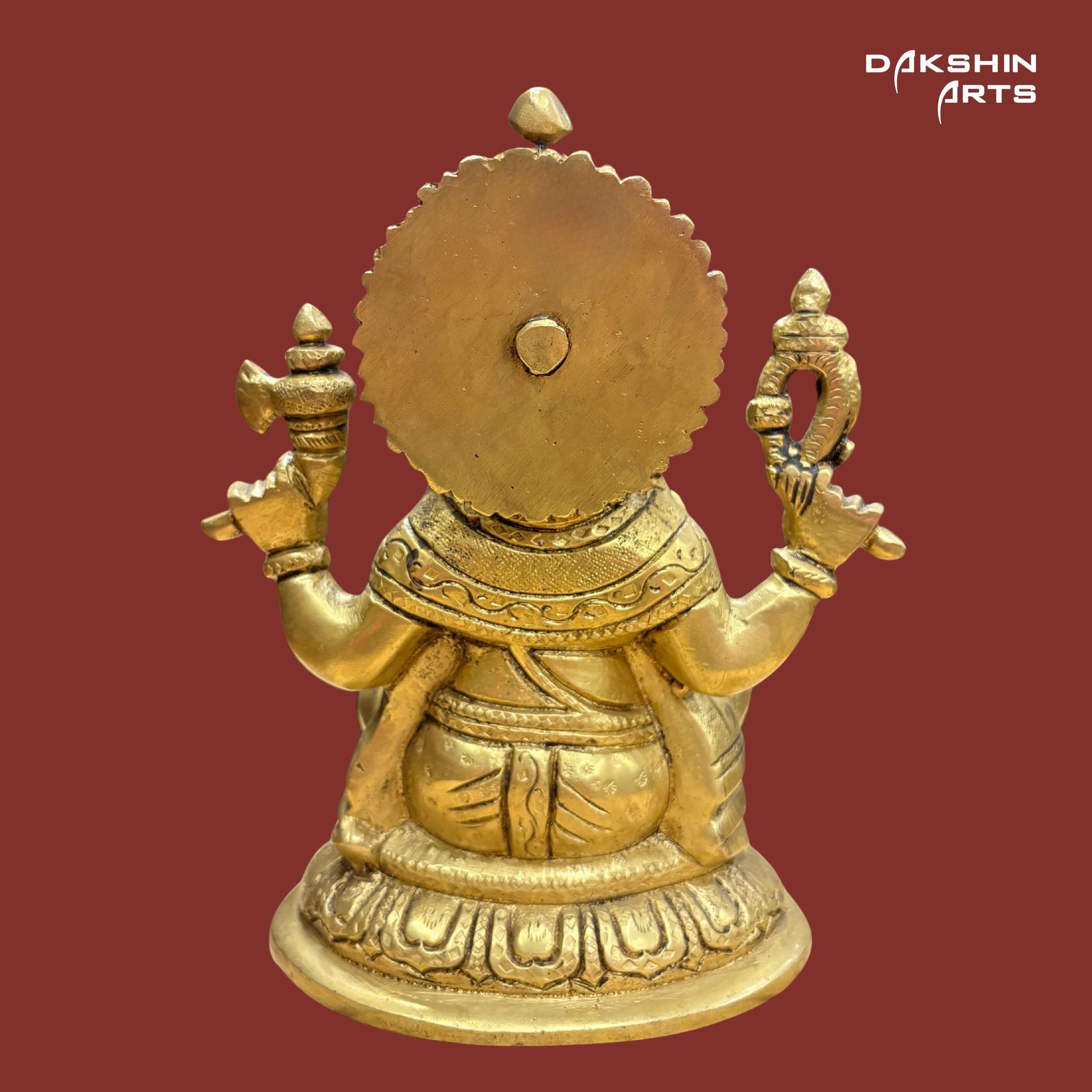 Brass Ganesha Oval Base - Dakshin Arts