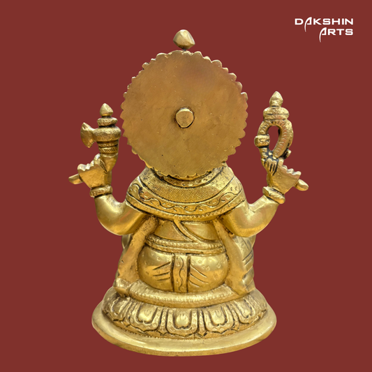 Brass Ganesha Oval Base - Dakshin Arts