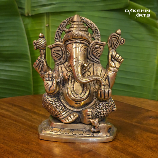 Brass Ganesha 5.25"