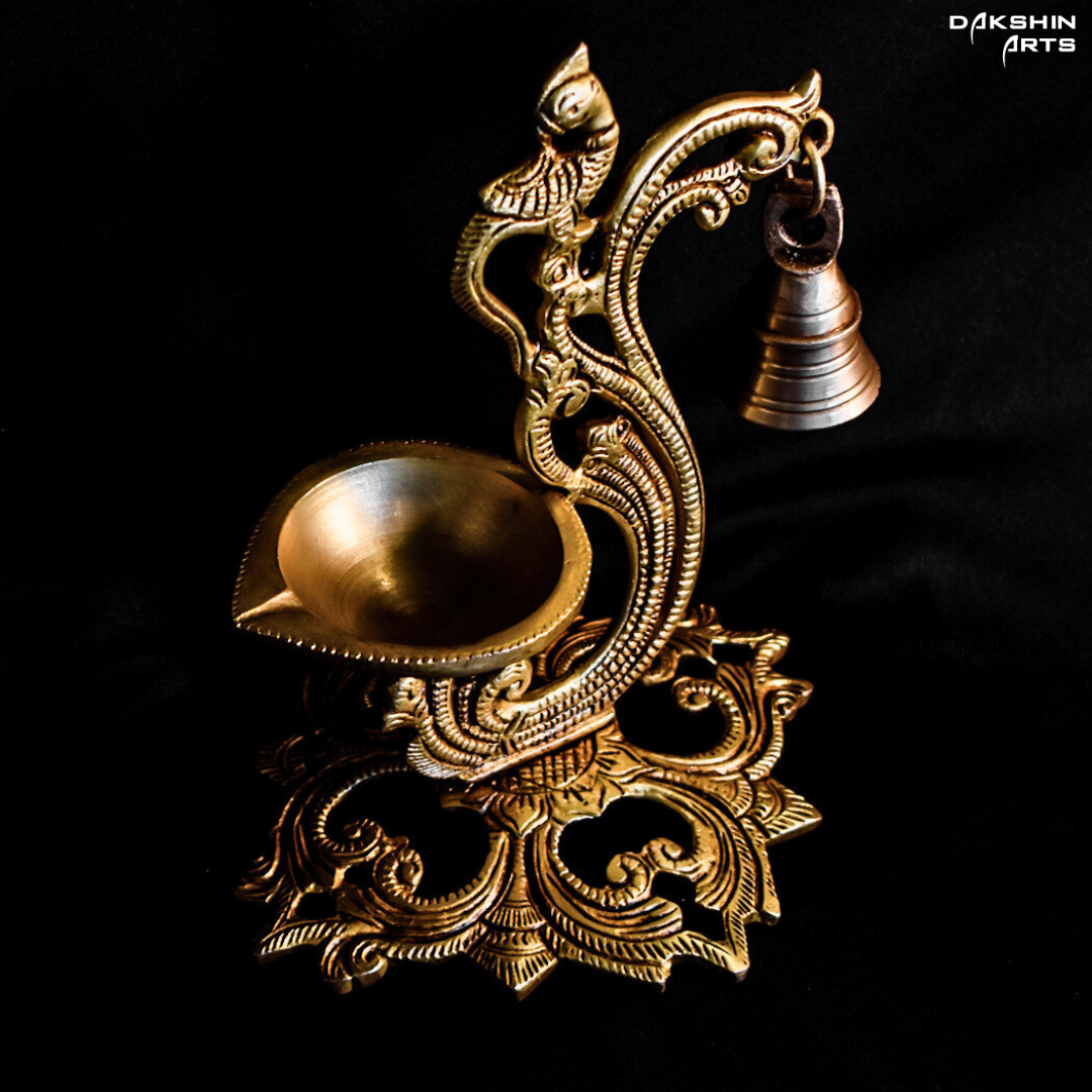 PARROT DIYA W/BELL ON BASE - Dakshin Arts