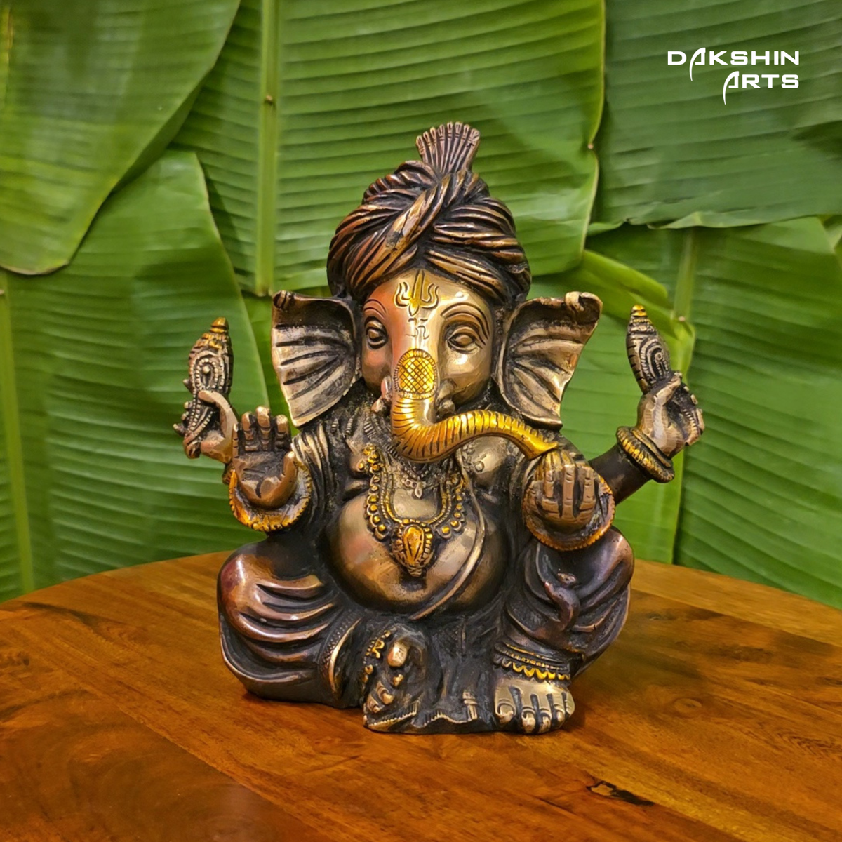 Brass Brown Pagdi Ganesha