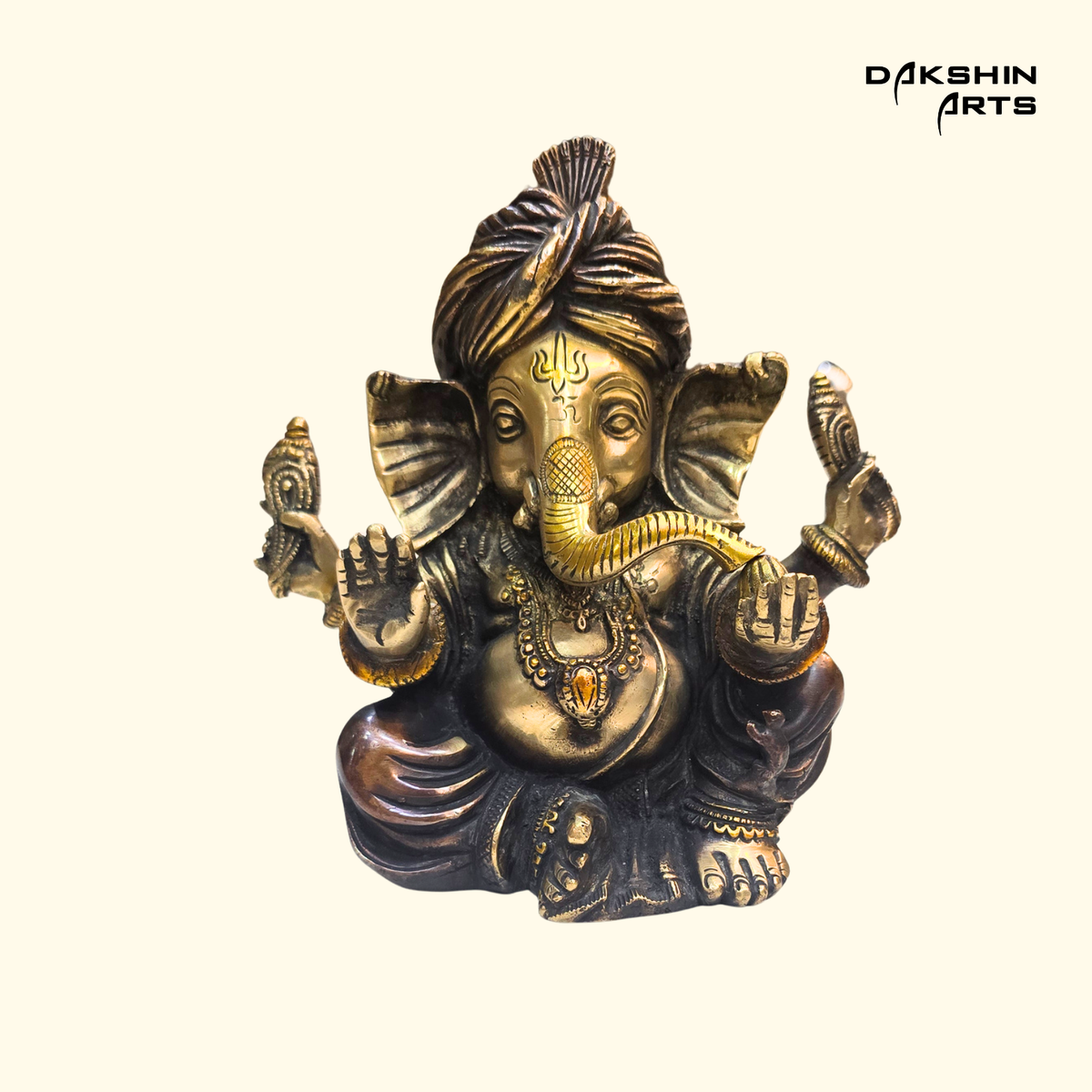 Brass Brown Pagdi Ganesha