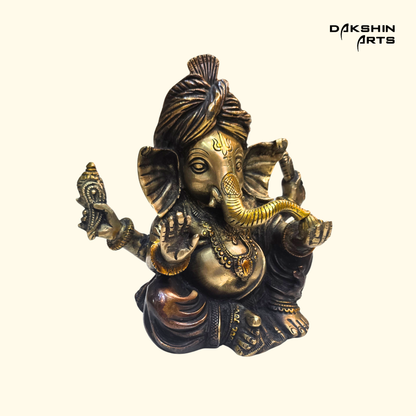 Brass Brown Pagdi Ganesha