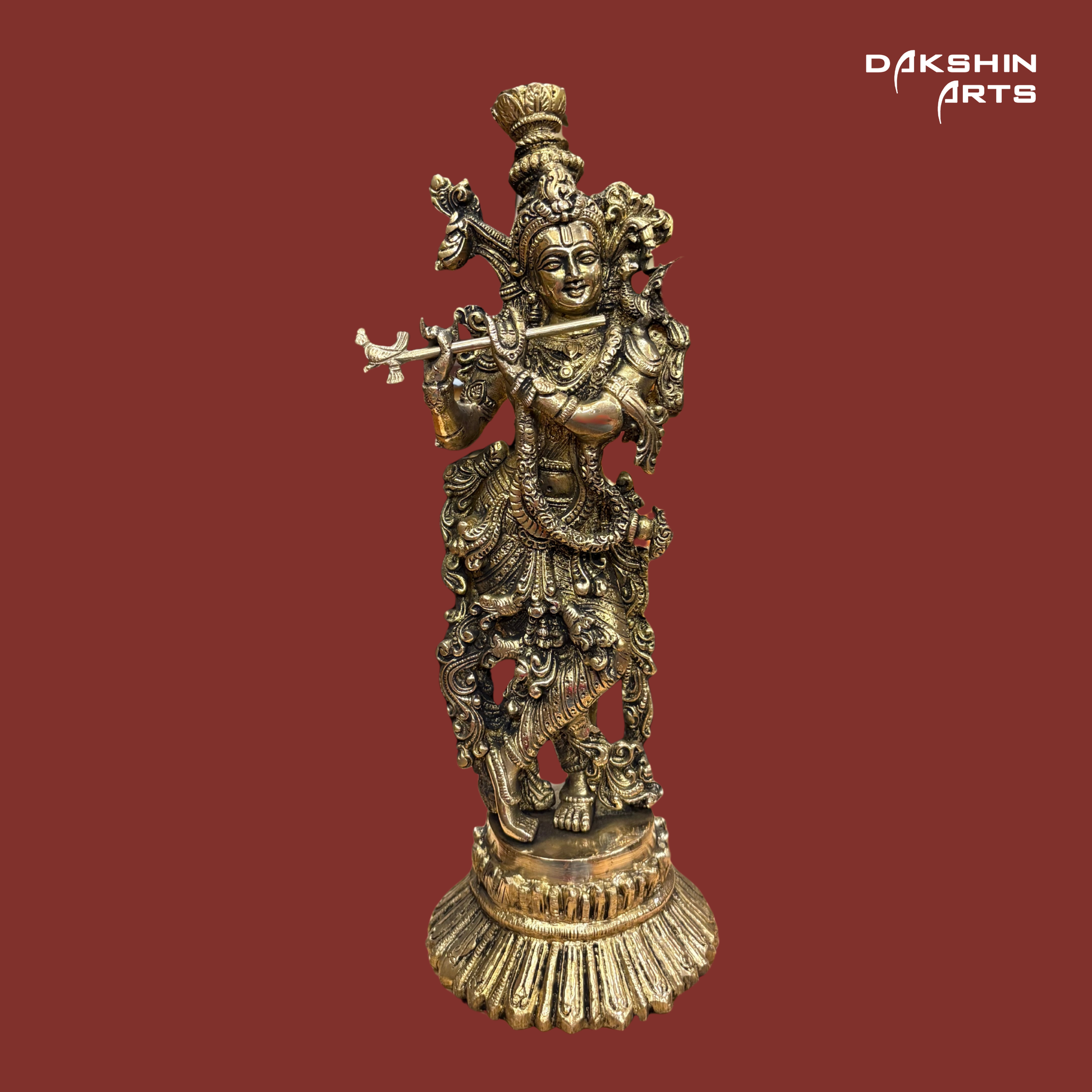 Brass Krishna 14" - Dakshin Arts