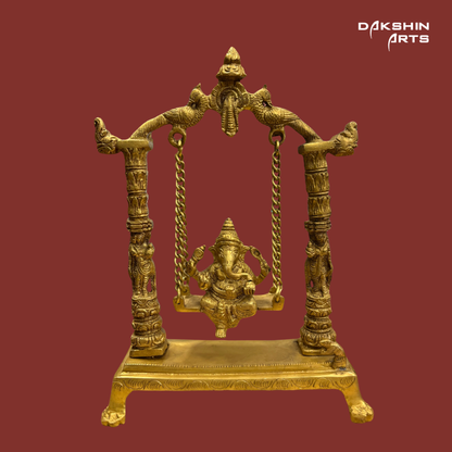 Brass Ganesha with Jhula - Dakshin Arts