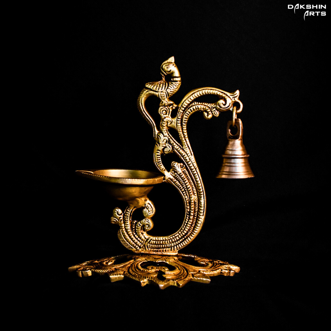 PARROT DIYA W/BELL ON BASE - Dakshin Arts