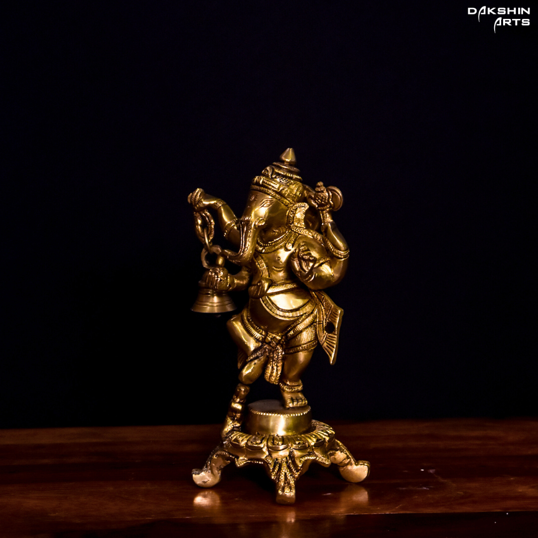 DANCING GANESHA W/BELL GF - Dakshin Arts