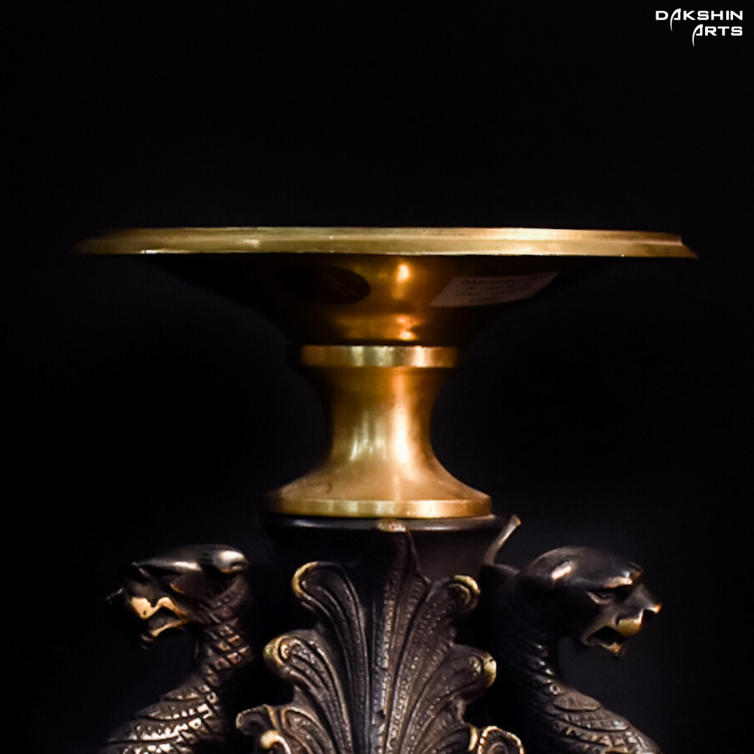 DRAGON LEG CANDLE STAND BG - Dakshin Arts