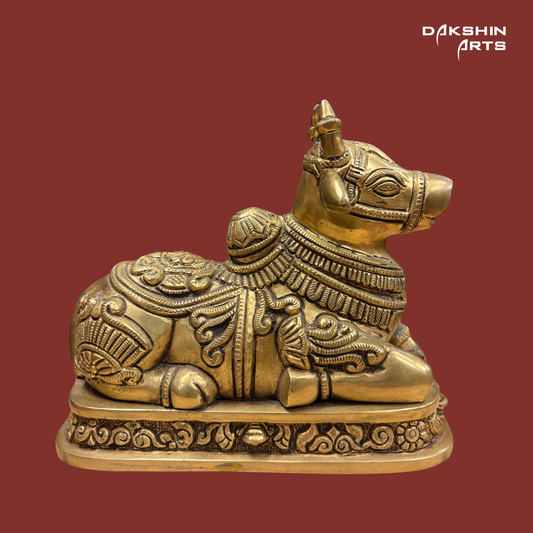 Brass Nandi Carved