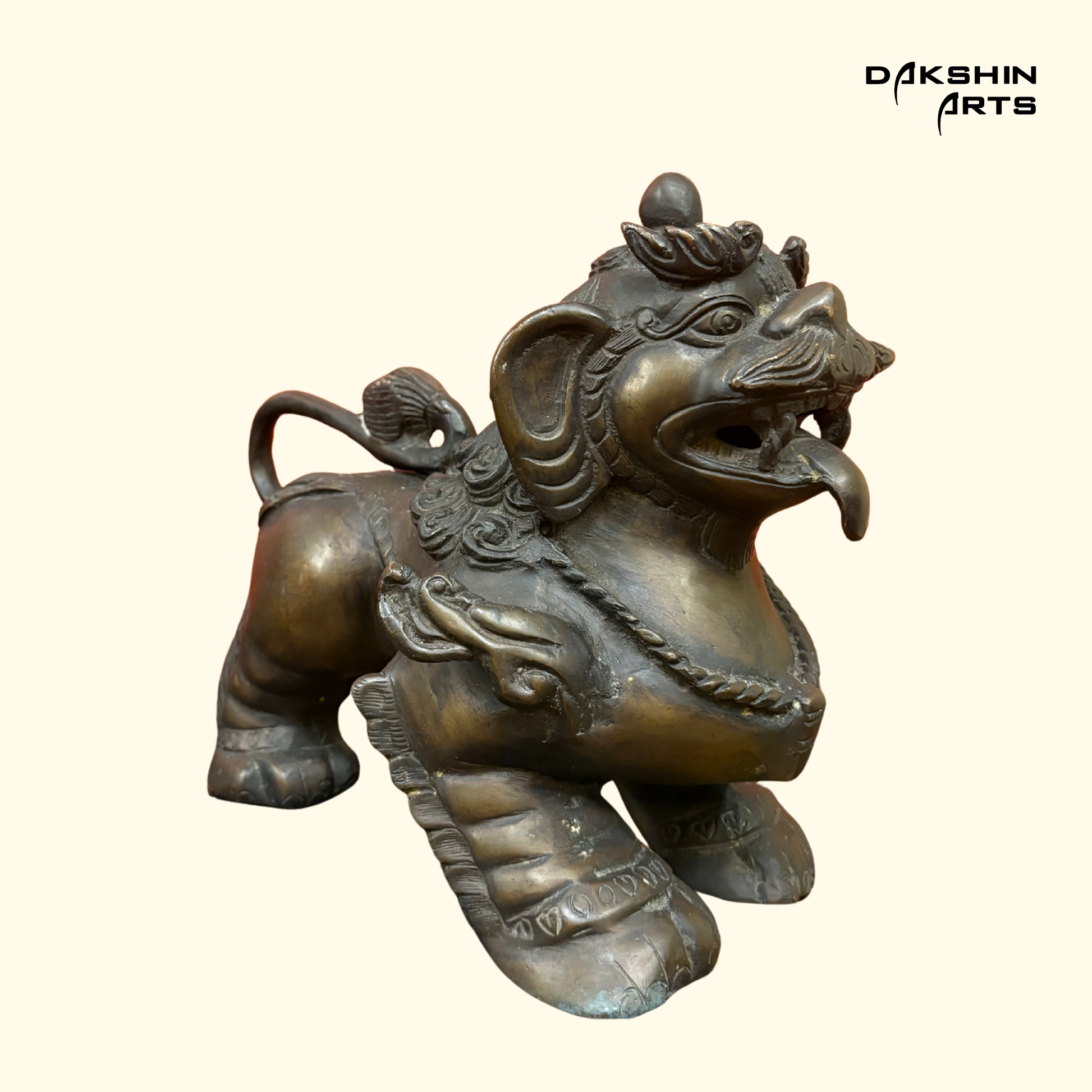 Guardian Lion Antique Finish - Dakshin Arts