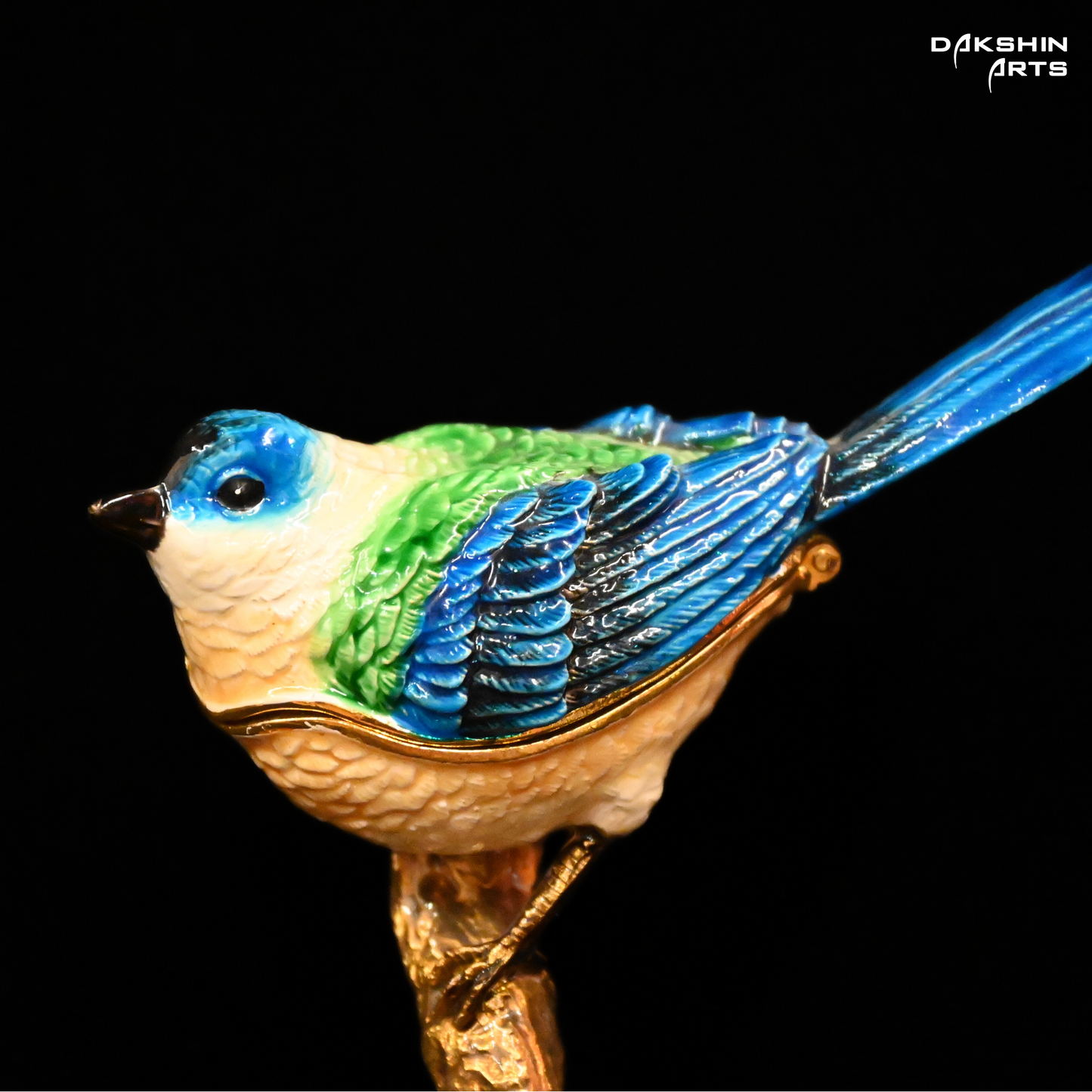 Bird on Stump Enamel Box