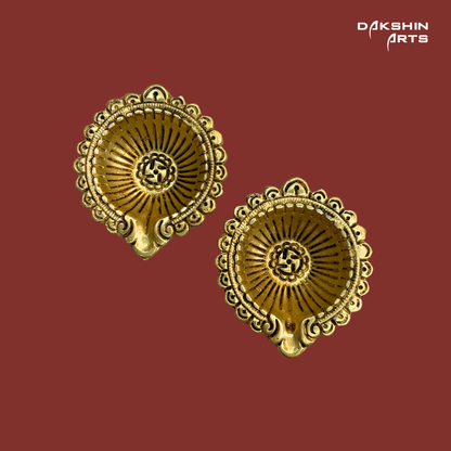 Brass Designer Diya (Set of 2)