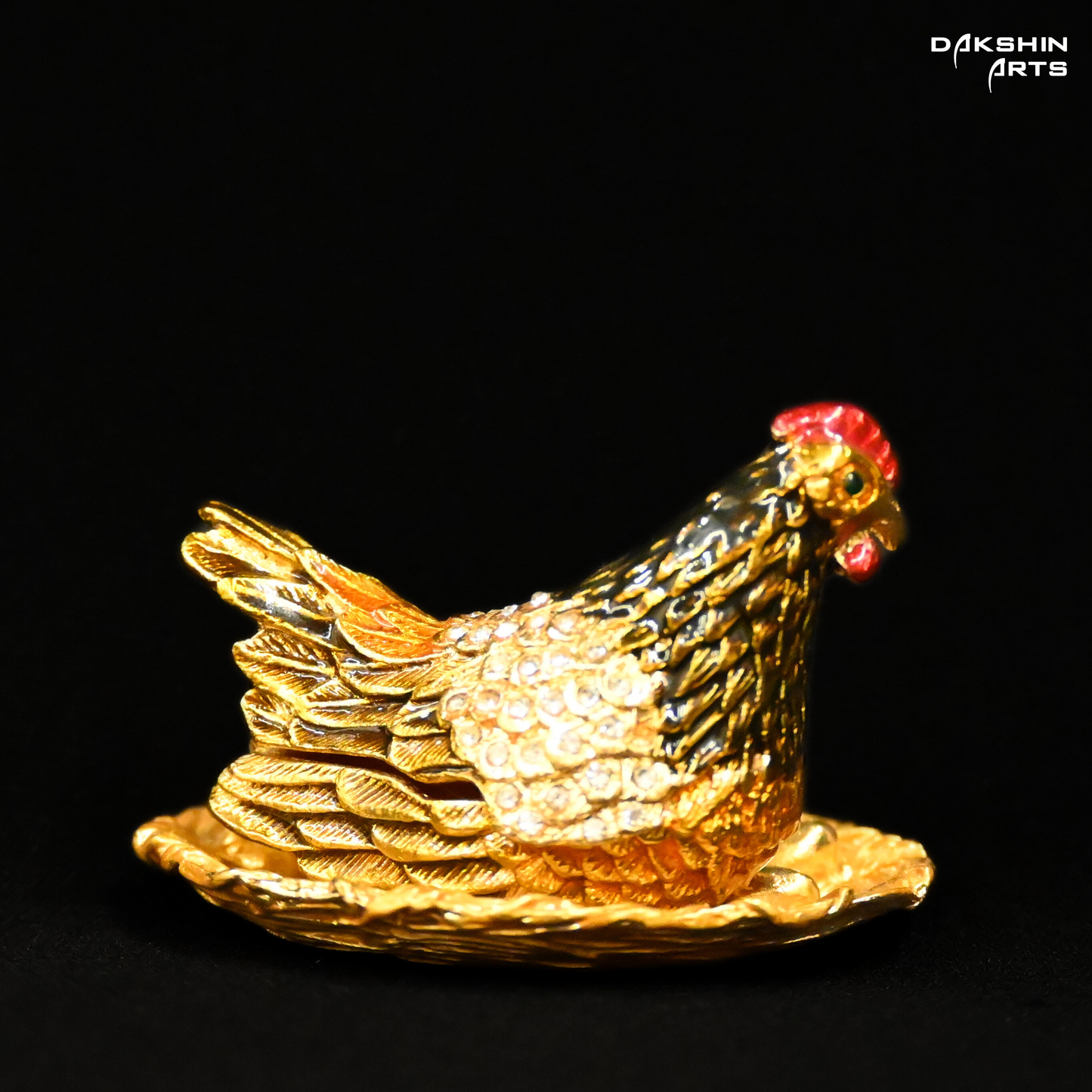 Hen with Golden Eggs Enamel Box