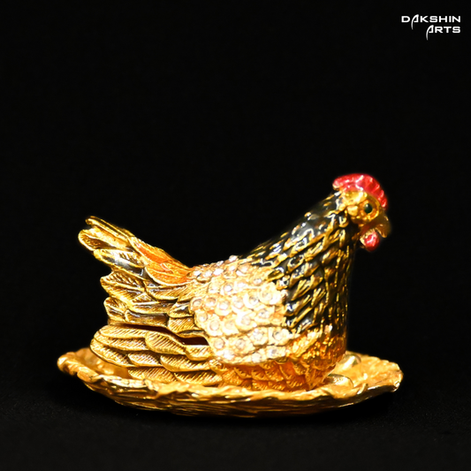 Hen with Golden Eggs Enamel Box
