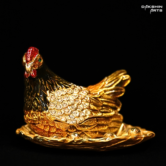 Hen with Golden Eggs Enamel Box