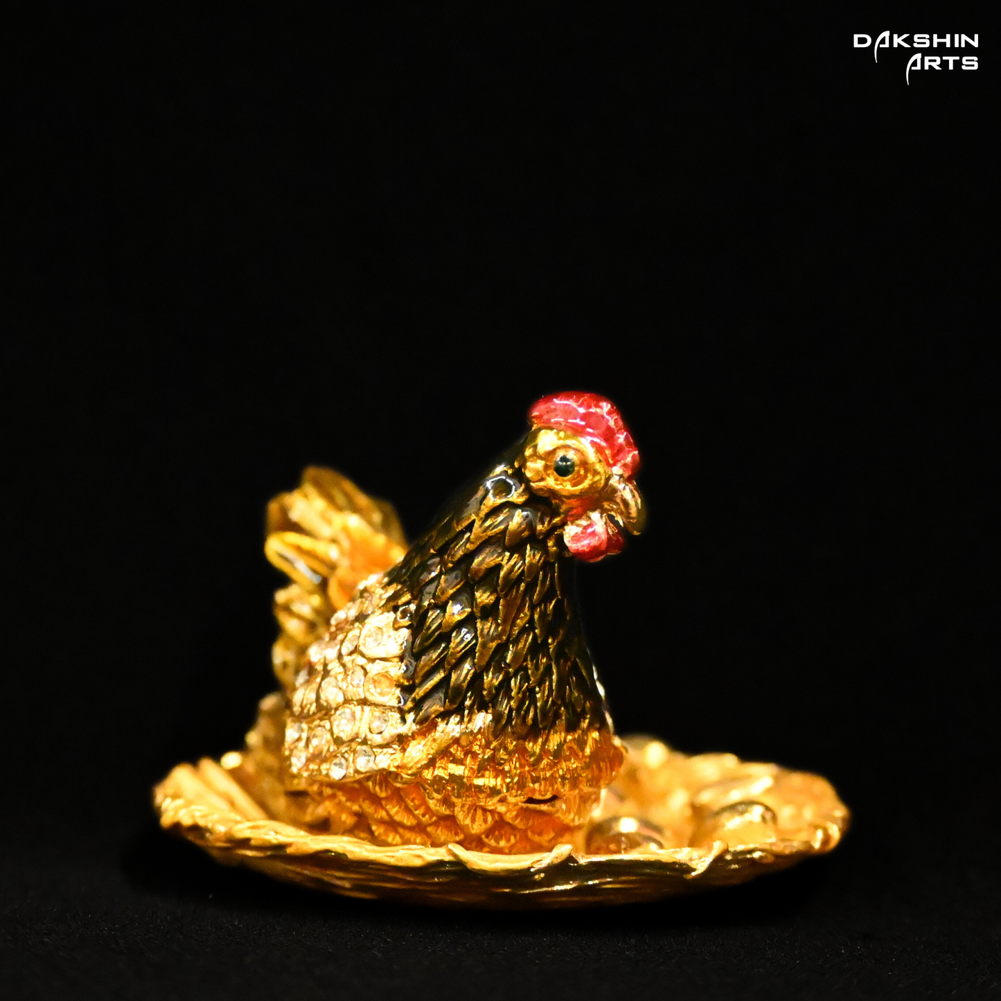 Hen with Golden Eggs Enamel Box