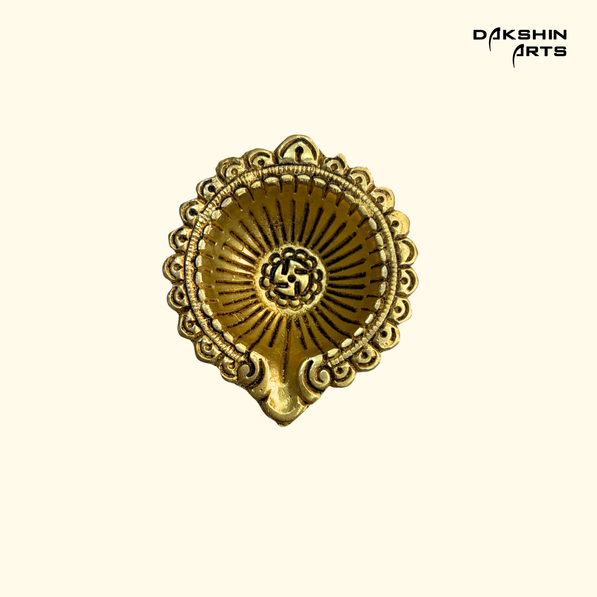 Brass Designer Diya (Set of 2) - Dakshin Arts