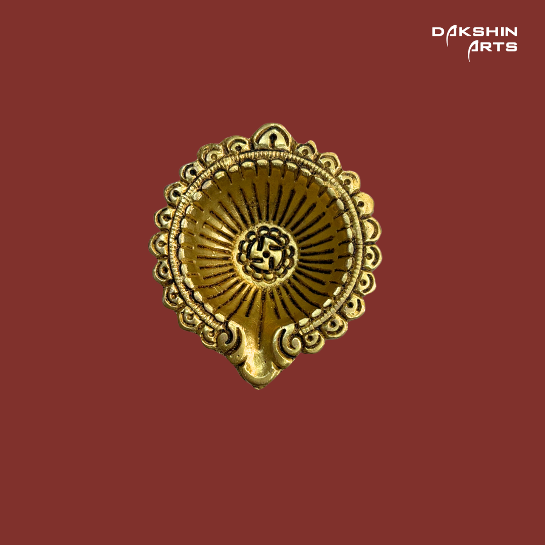 Brass Designer Diya (Set of 2)