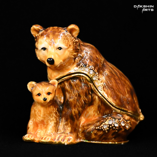 Bear with Cub Enamel Box