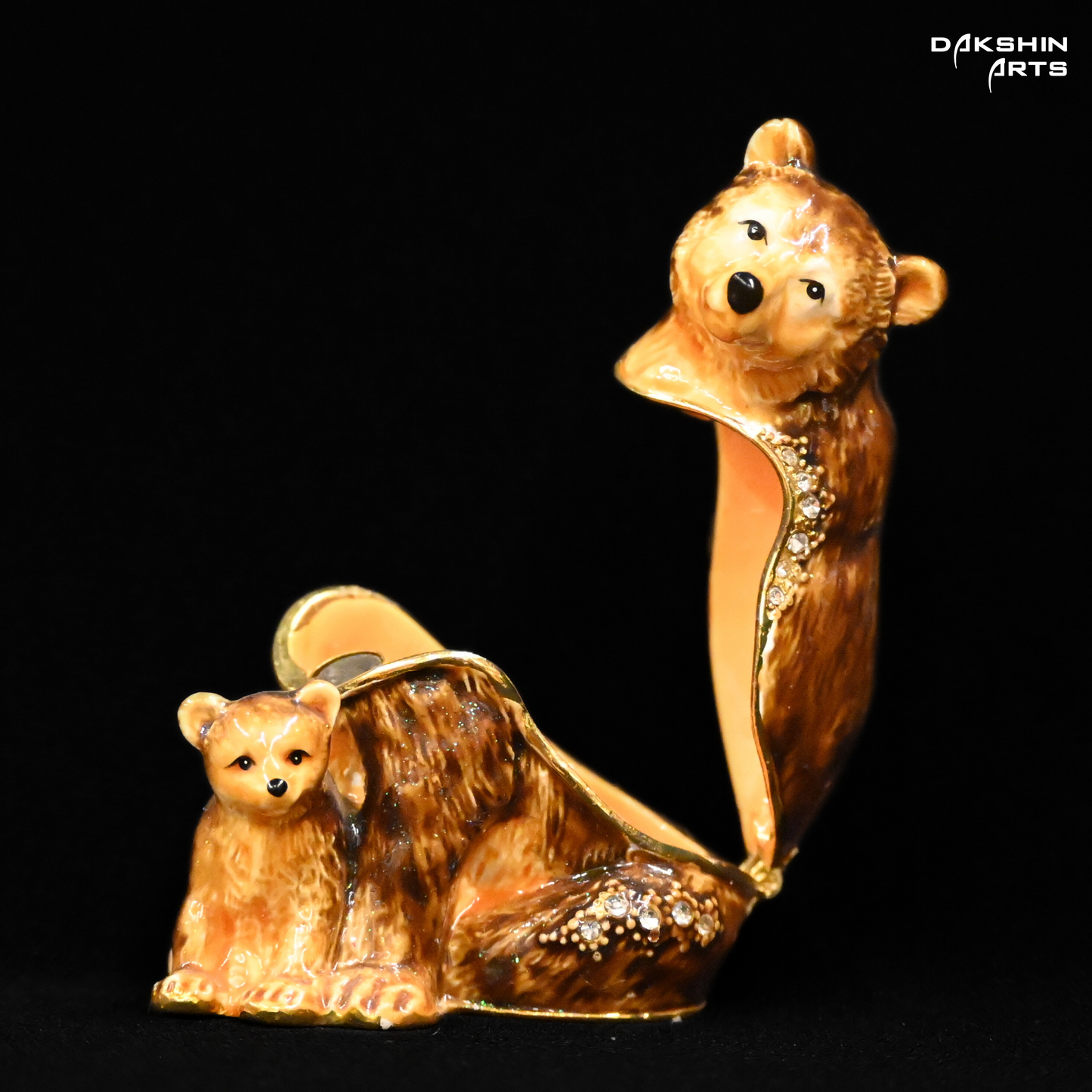 Bear with Cub Enamel Box