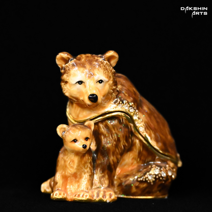 Bear with Cub Enamel Box