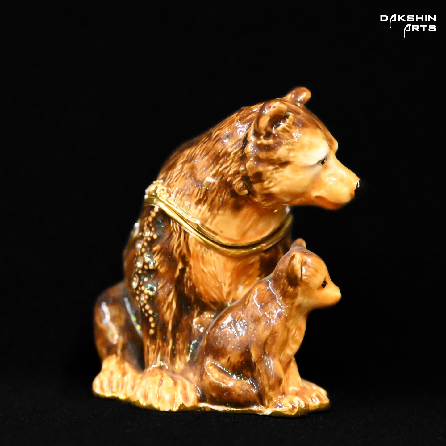 Bear with Cub Enamel Box
