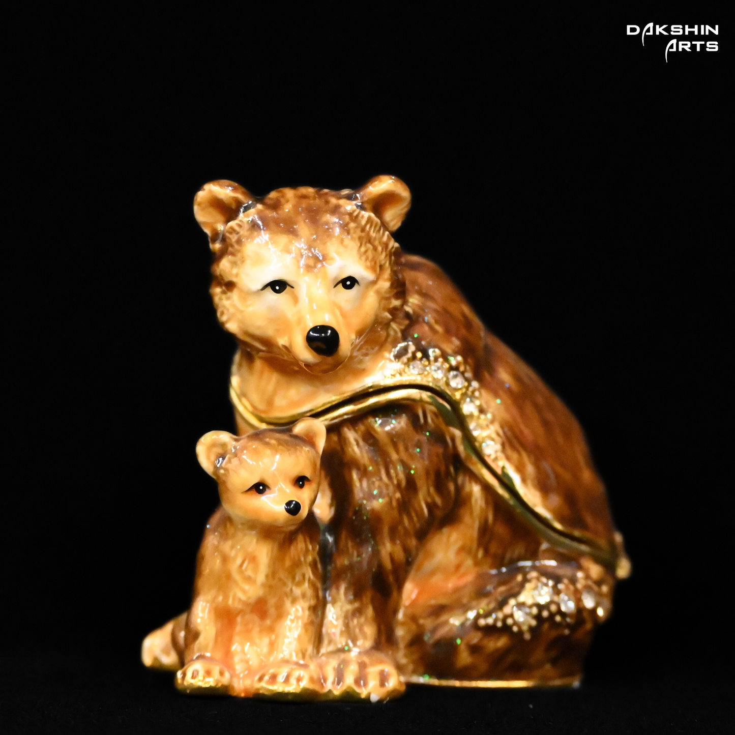 Bear with Cub Enamel Box