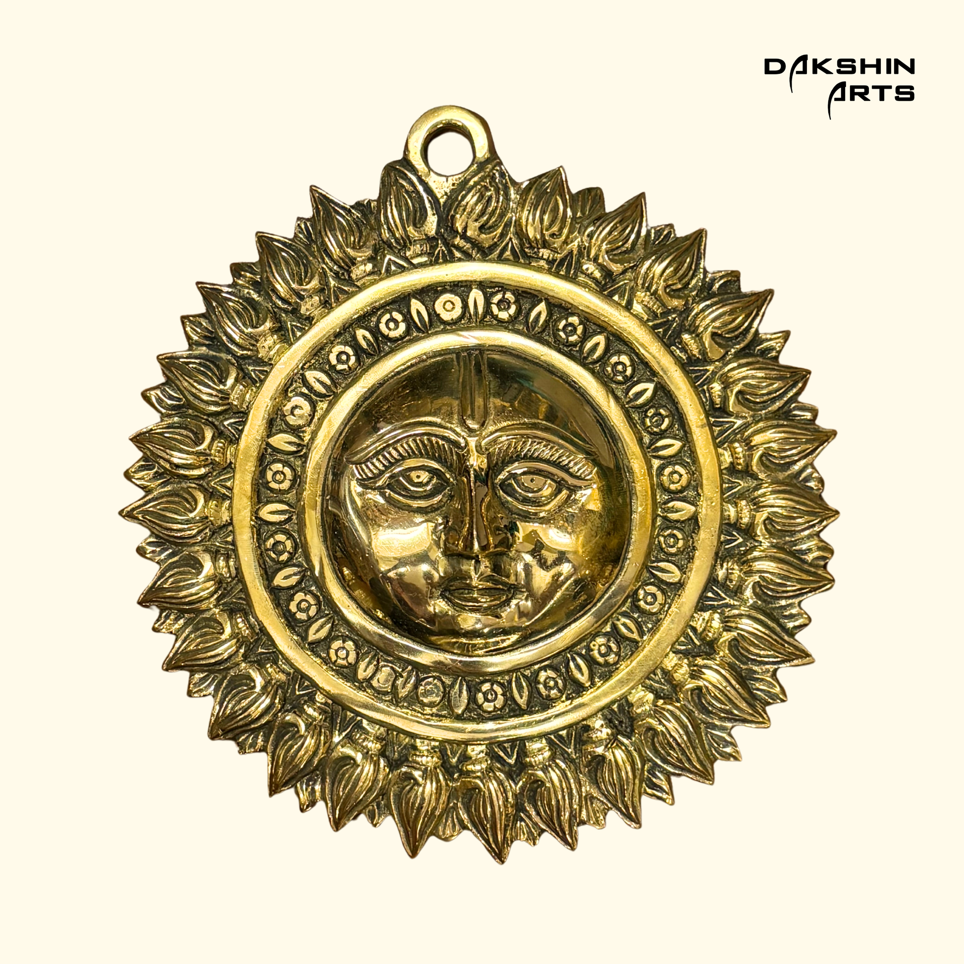 Brass Sun Mask - Dakshin Arts