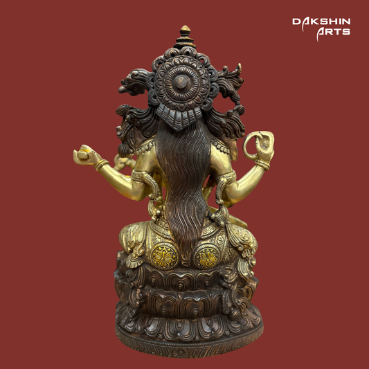 Brass Brown Gold Saraswathi - Dakshin Arts