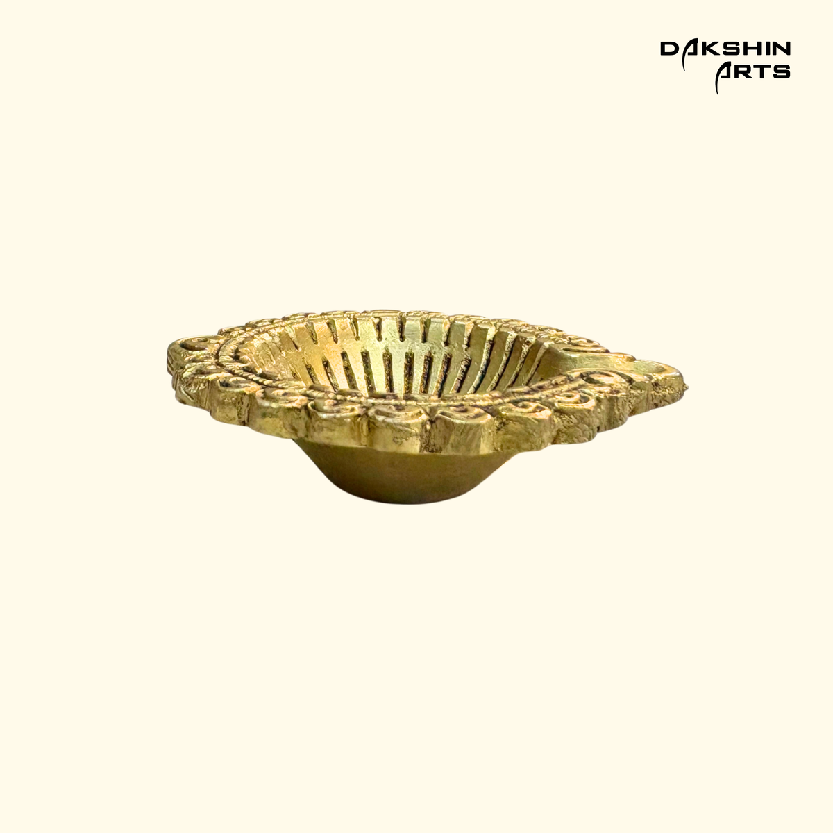 Brass Designer Diya (Set of 2) - Dakshin Arts