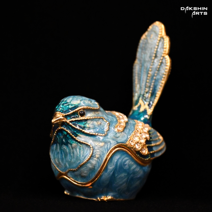 Blue Bird Enamel Box