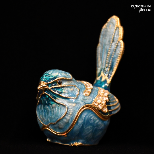 Blue Bird Enamel Box