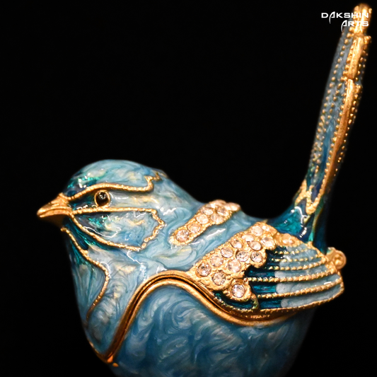 Blue Bird Enamel Box