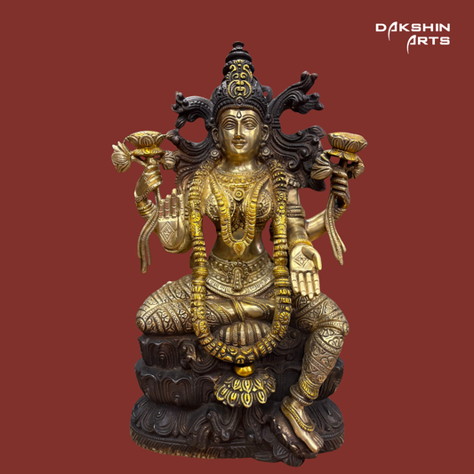Brass Brown Gold Lakshmi - Dakshin Arts