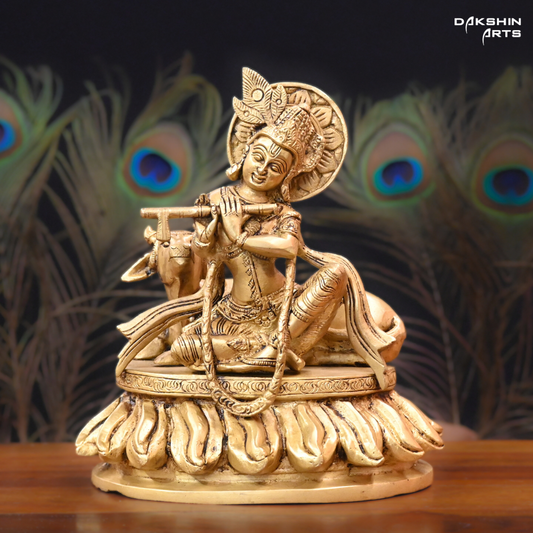 Krishna with Cow - Dakshin Arts