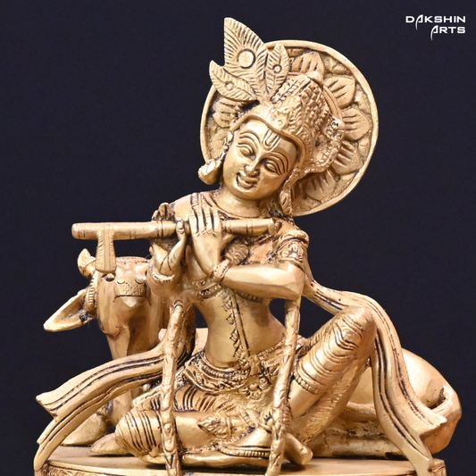 Krishna with Cow - Dakshin Arts